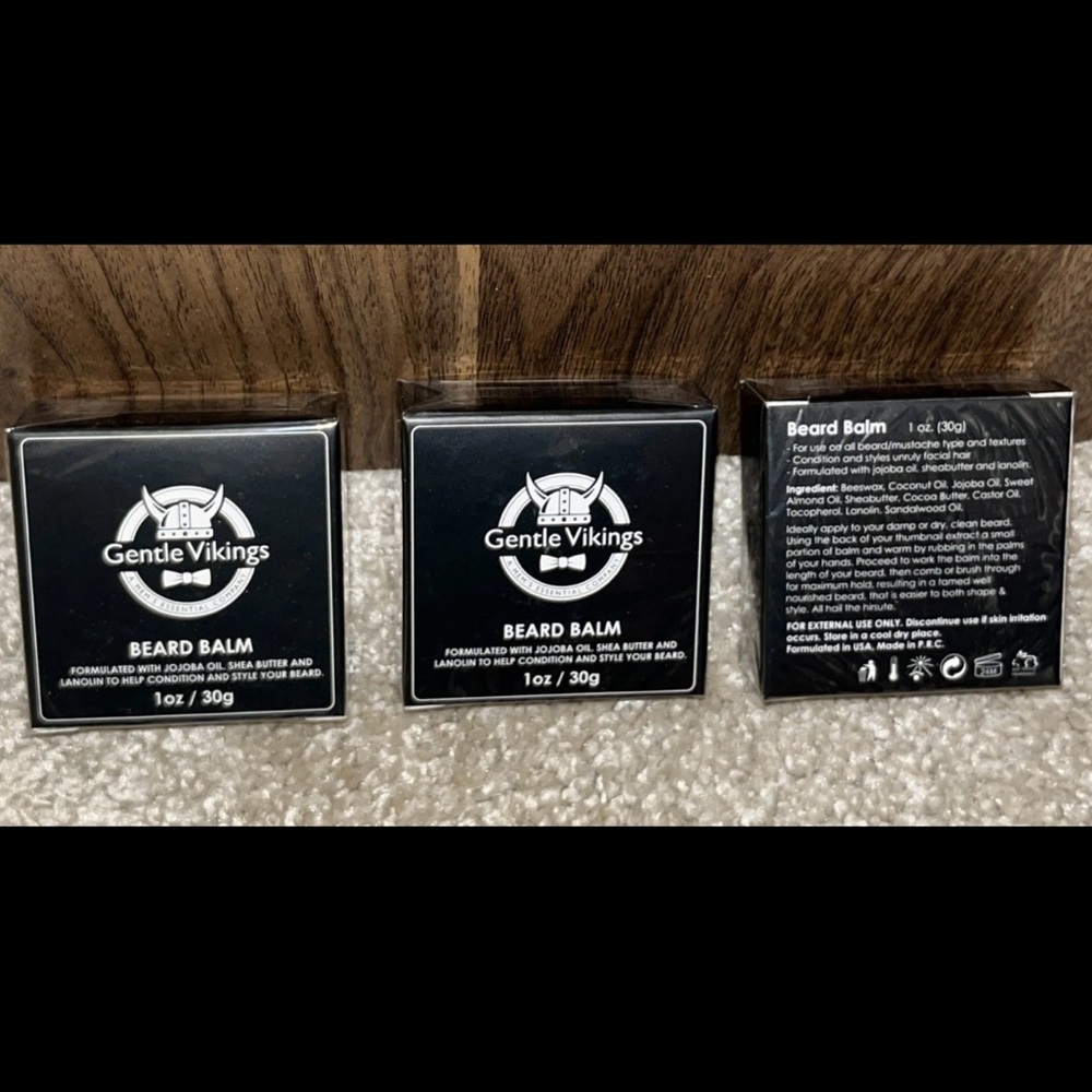 Gentle Vikings Beard Balm A Men’s Essential Company 3 Pack 3 Oz. Total Sealed